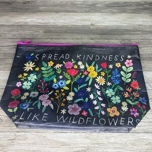 Natural Life Zip Pouch Recycled Plastic Bottles Bag Cosmetic Bag Wet Floral